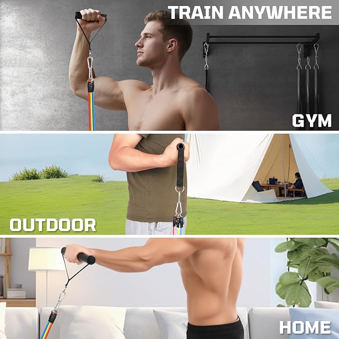 Betesine 3-in-1 Balance Board with Resistance Bands & Detachable Dome – Premium Rubberwood Balance Trainer for Core Strength, Stability, Yoga, and Full-Body Workouts – Non-Slip Surface for Home Gym