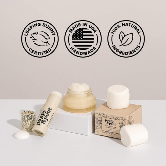 Poppy & Pout Marshmallow Creme Jumbo Lip Balm | All Natural Lip Balms & Moisturizers | Hydrates with Beeswax, Vitamin E, Organic Coconut Oil | Cruelty-Free | Lip Balm in Recyclable Cardboard Tube