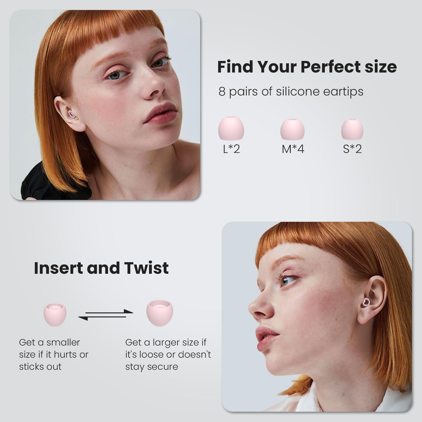 JUSTRVN Ear Plugs for Sleeping,2 Pairs of Stylish Reusable Noise Reduction Earplugs with 8 Pairs Tips & case,Hearing Protection Earplugs for Concert,Travel,Work,Live Events - 25dB-30dB