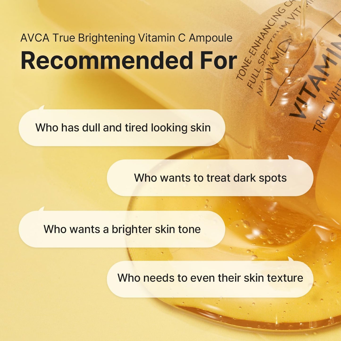 AVCA True Brightening Vitamin C Face Serum (3.38 oz) - Dark Spot Facial Serum with Vitamin C