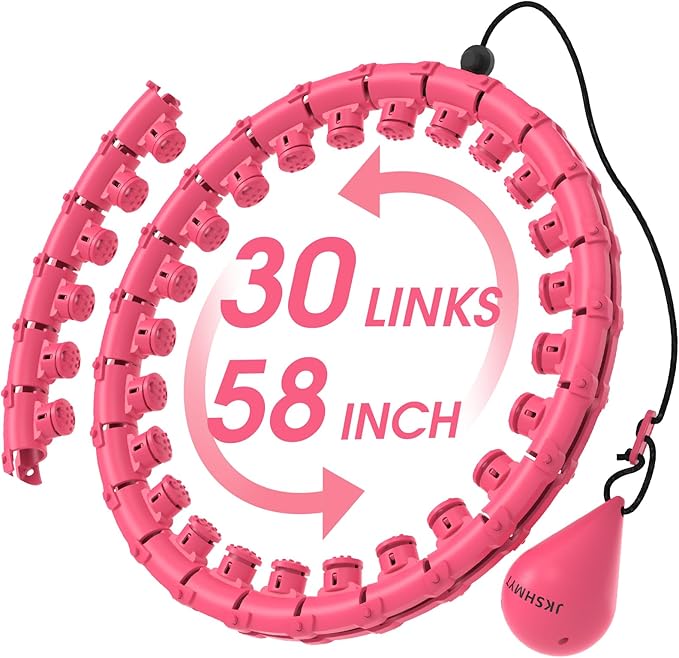 JKSHMYT Weighted Hula Circle Hoops for Adults Weight Loss, Infinity Fit Hoop Plus Size, 30 Detachable Links, Exercise Hoop for Women and Beginners