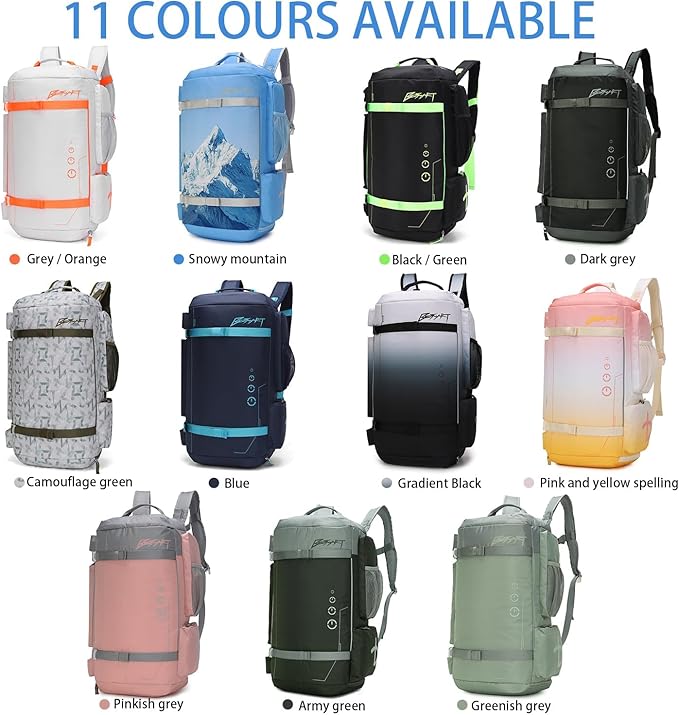 BE SMART 40L Extra Large Gym Backpack for Men, Big Gym Bag with Shoes Compartment, Waterproof Heavy Duty Duffel Bags, Men's Workout Backpacks for Outdoor Sport,Hiking,Camping,Travel