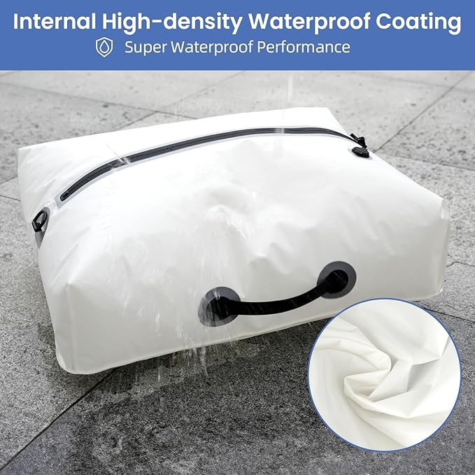 BAGAIL TPU Vacuum Bag for Travel, Reusable Compression Bag with IPX8 Waterproof Zipper, Save Space for Suitcase, Backpack and Carry on (White, Large, No Pump)