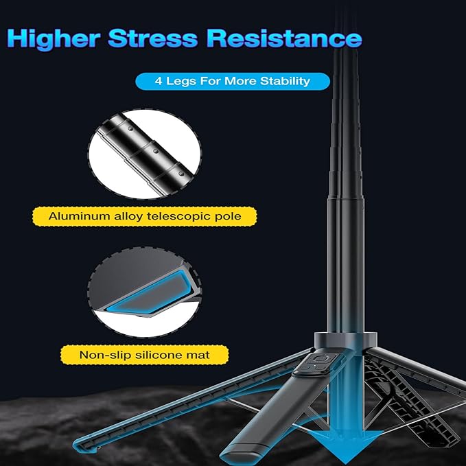 2025 Upgraded 57” Auto Face Tracking Tripod 360 Rotation Facial Recognition Tripod for iPhone with Light AI Face Following Tripods with Remote and Gesture Control for TikTok Vlogging Live Streaming