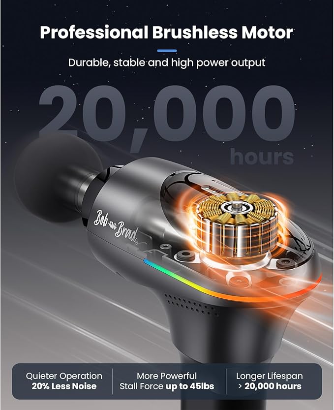 BOB AND BRAD A2 Pro Massage Gun with Heat and Cold Therapy, Professional Percussion Massage Gun Deep Tissue for Athletes Home Gym, Portable Muscle Massager with Force Sensor Light, Ideal Gift