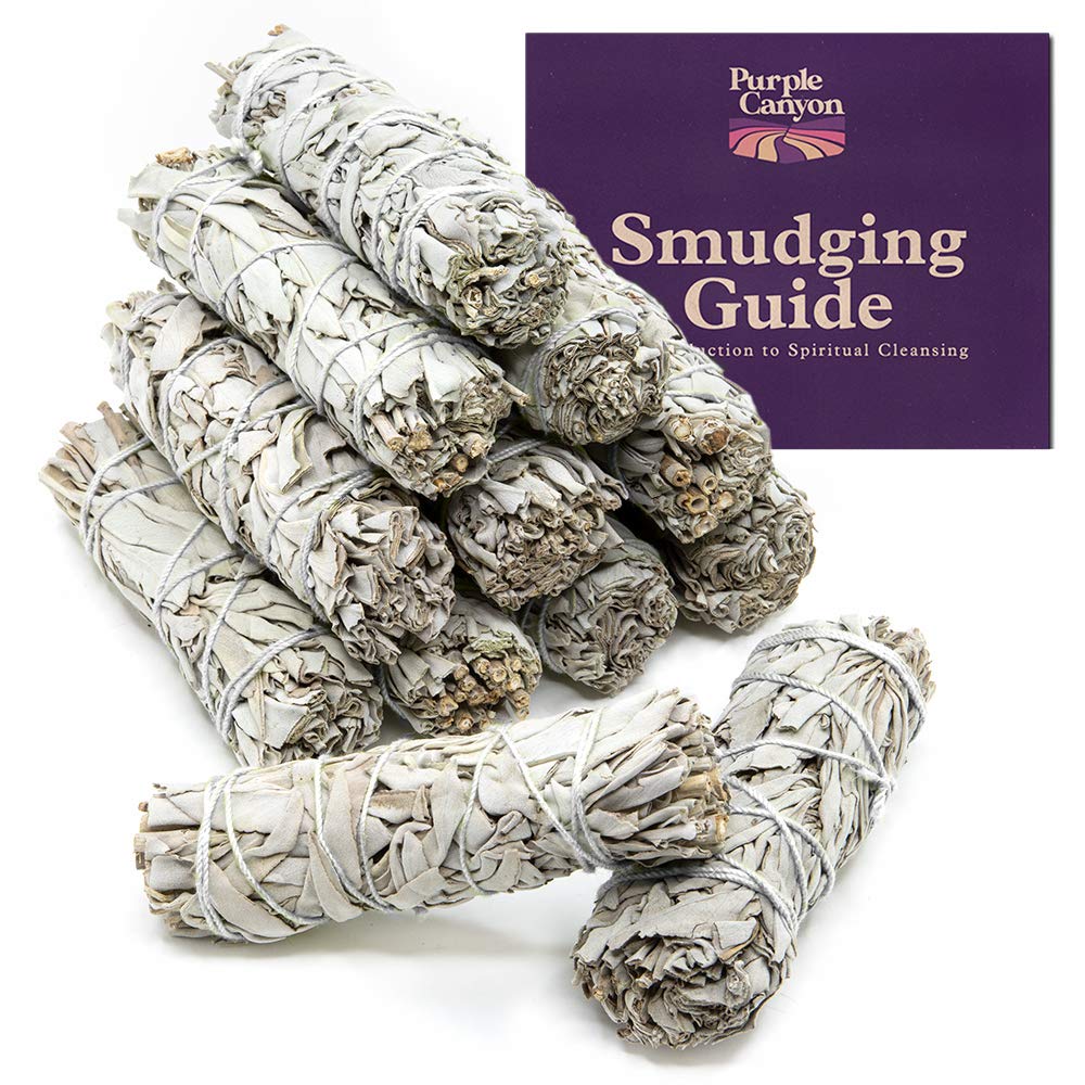 Purple Canyon Sage Smudge Kit - (12 Pack) - White Sage Smudge Sticks Incense Kit for Meditation Home Cleansing Aromatherapy and Smudge Rituals
