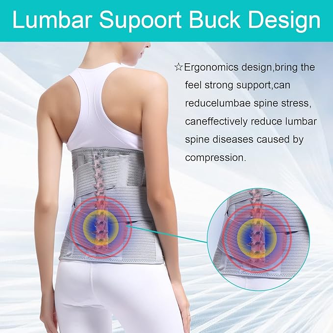 Back Support,Entire Back Brace, Lumbar Support Belt for Women & Men, Adjustable Waist Trainer Belt for entire Back Pain Relief, Keeps Your Spine Straight and Safe(S)