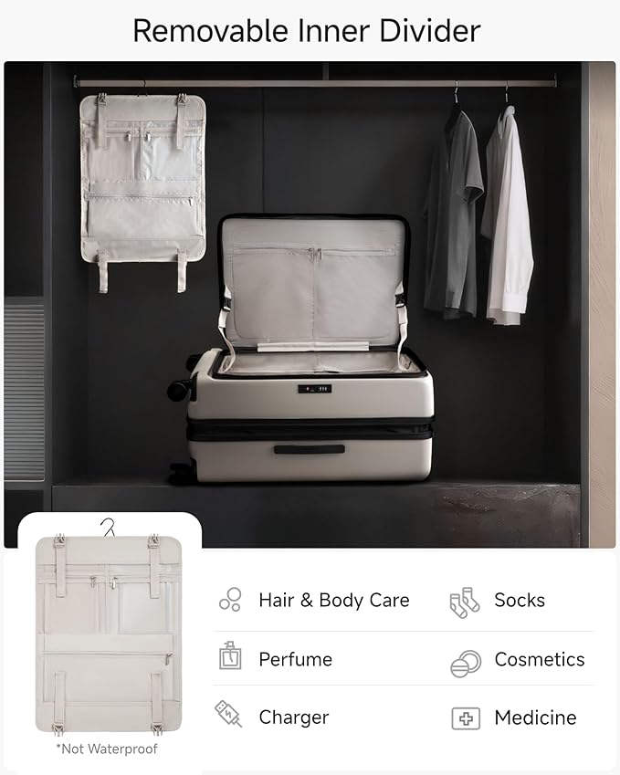 Checked Suitcase with Spinner Wheels, FLO-Core Expandable Polycarbonate Hard Shell Suitcase with TSA Approved Lock(FLO5, Black, 28 Inch, 105L-115L)