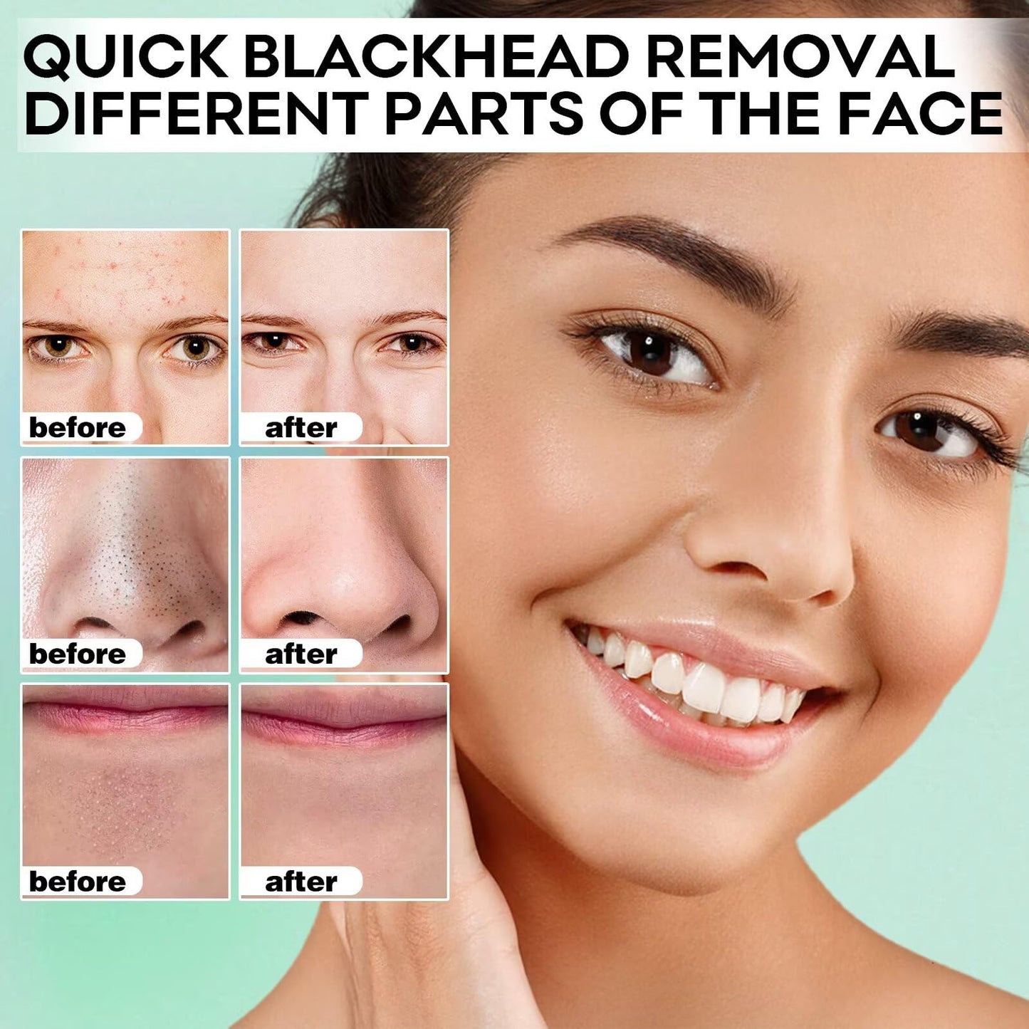 Blackhead Remover Peel Off Mask for Nose & Face - Blackhead Removal Kit with 100pcs Strips, Puntos Negros, 1.7oz