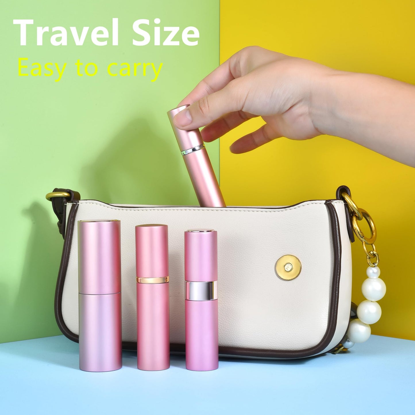 Yikimyfo 5 Pcs Travel Size Perfume Atomizer, 10ml/0.34oz Refill Bottle Mini Cologne Spray Bottle Refillable Perfume Bottle for Travel and Party with Tool