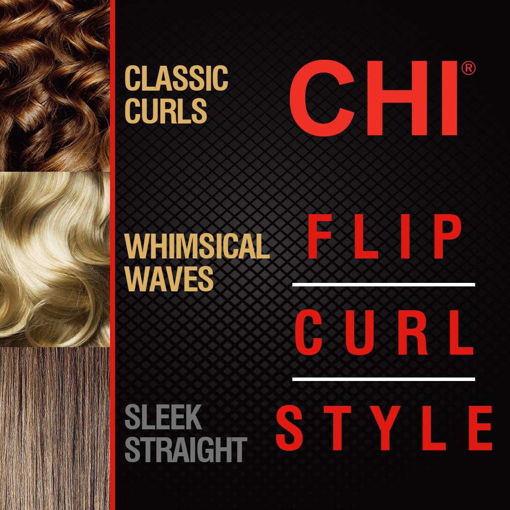CHI Original Digital Ceramic Hairstyling Iron, Hair Straightener Delivers Shiny, Smooth Results, Even Heat for Less Damage, 1" Iron, Piano Black