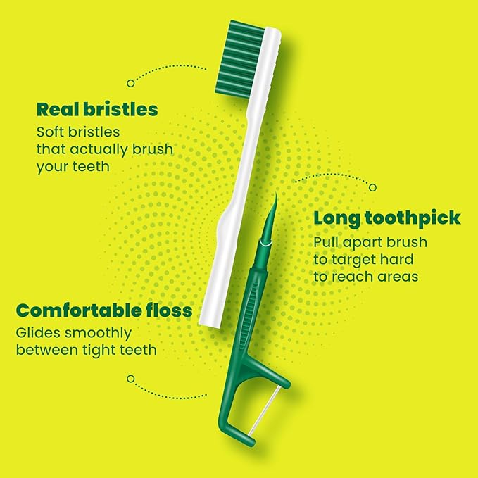 Disposable Mini Travel Toothbrushes，Prepasted On-The-Go Whitening,Individually Wrapped，Disposable，Prepasted Travel Toothbrushes- Peppermint Flavor -（24-Pack）