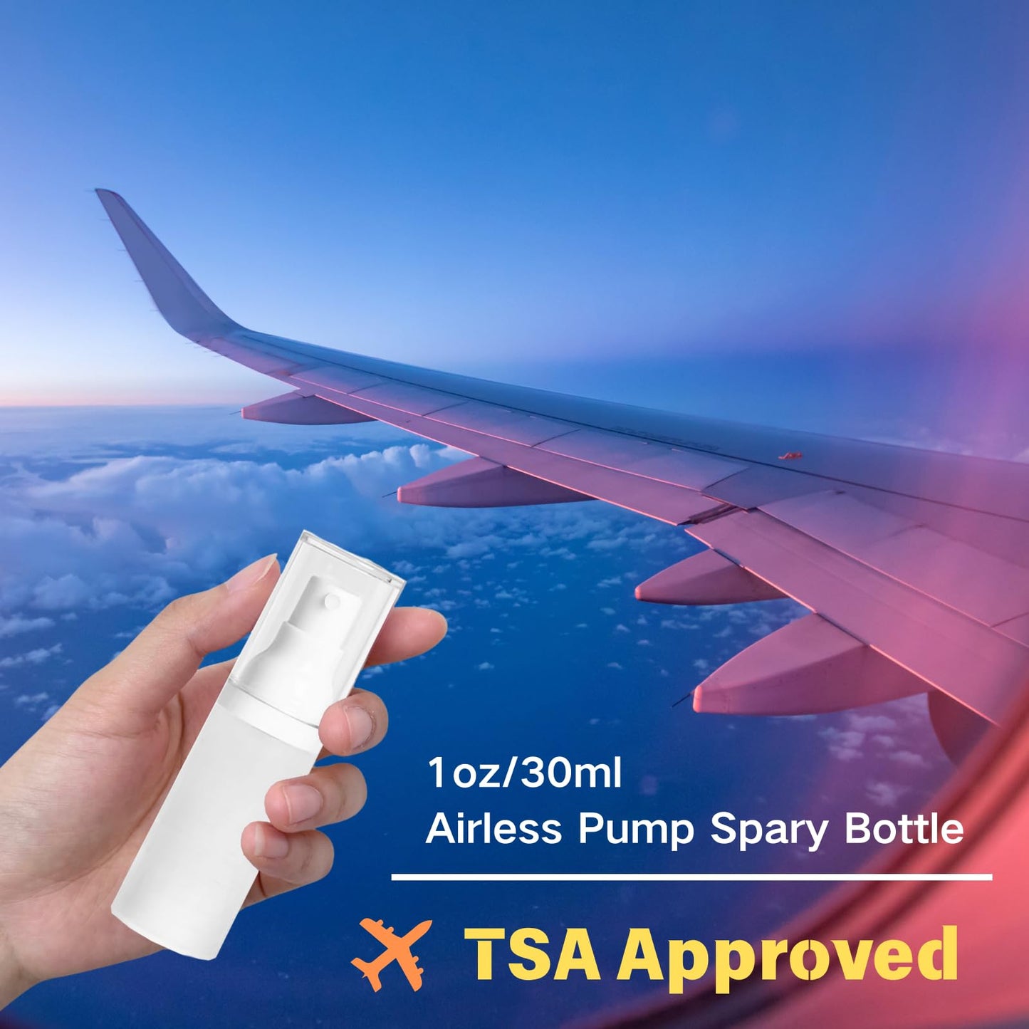 FaceBucks 1oz/30ml-Small Spray Bottle 360° Angle Work, Portable Refillable Leak Proof Travel Mini Spray Bottle.For Perfume Toner Hair spray Facial Moisturizing 【1oz/30ml-(Pack of 2) & Spary Bottle】