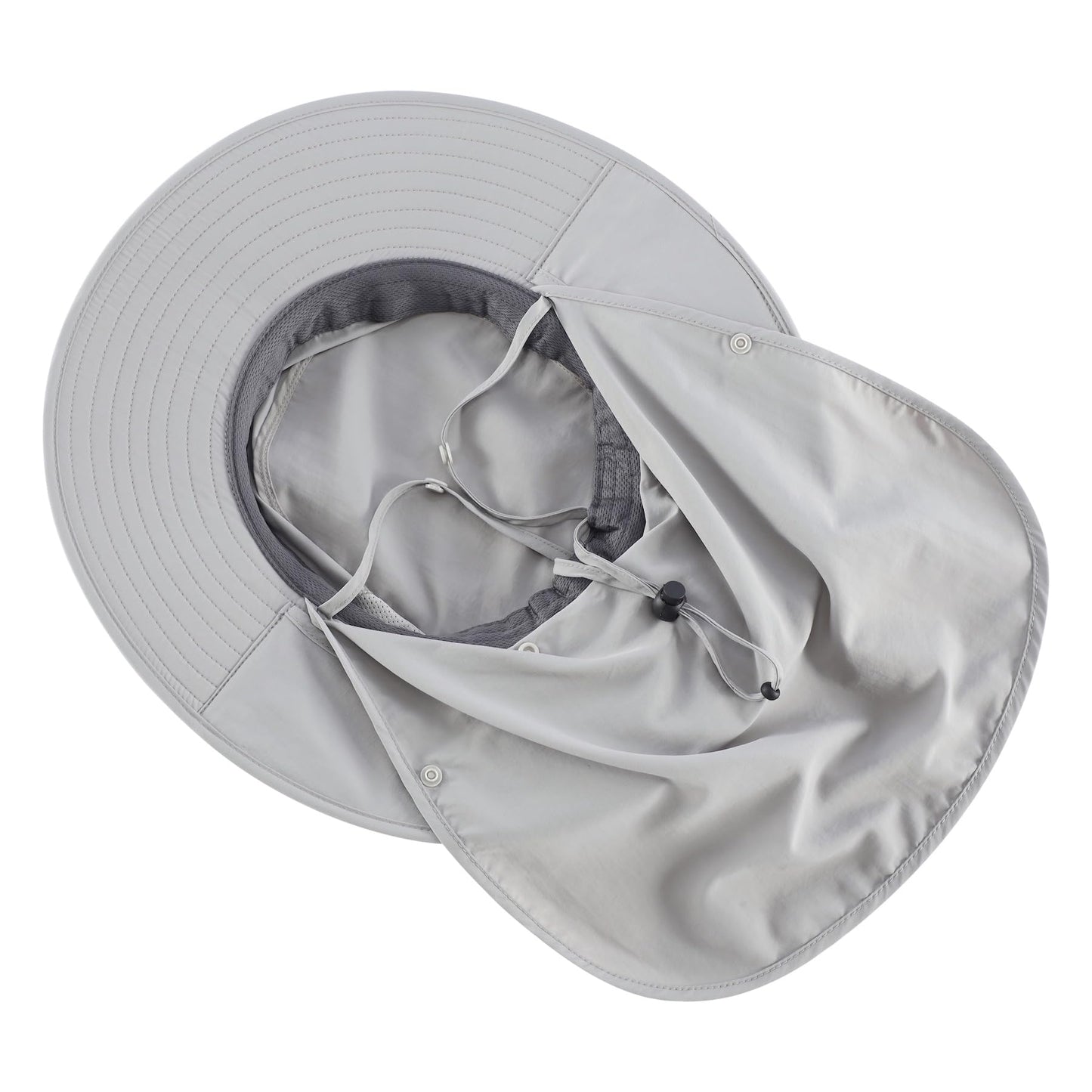 Home Prefer UPF 50+ Sun Hats for Men Women Wide Brim Fishing Hat with Neck Flap Summer Safari UV Protection Bucket Hat Light Grey