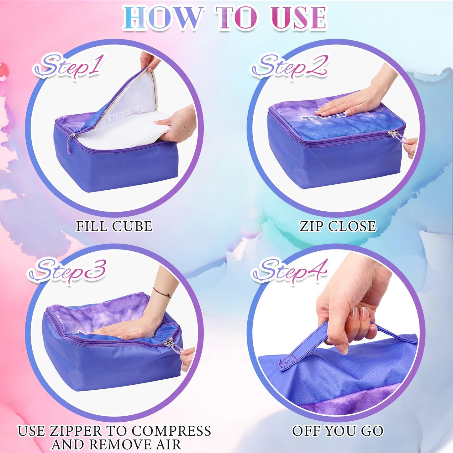 Paterr 14 Pcs Packing Cubes for Travel Kids Days of Week Compression Packing Cubes Colorful Luggage Organizers Suitcase Camp(9 x 7 x 3 Inch)