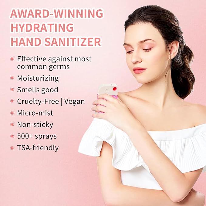 4 Pcs Hydrating Hand Sanitizer Spray, 4 Scents, 5.2 FL. OZ. Portable Sanitizer Spray for Travel Size, 500-Sprays Each Multi-Flavor (4Pcs.)