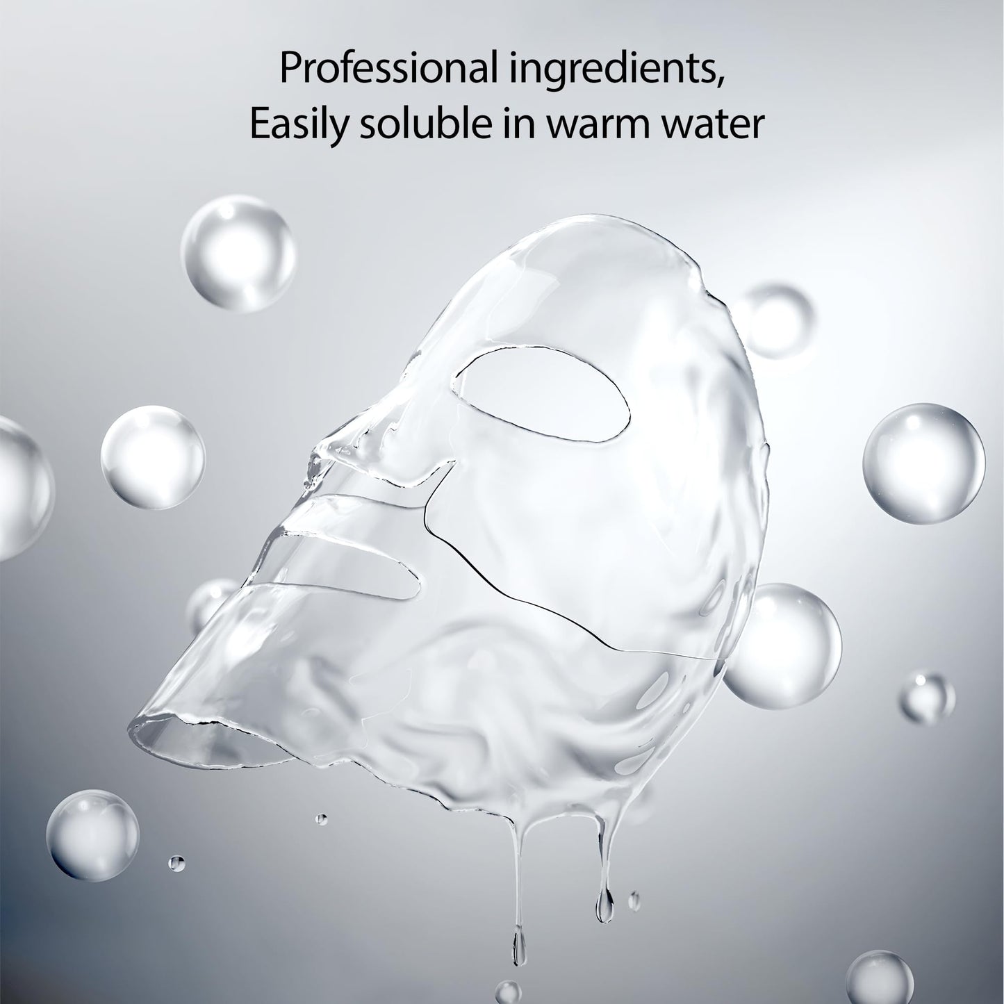 Lingmeier Collagen Face Mask - 80,000ppm Marine Hydrolyzed Collagen & Hyaluronic Acid | Overnight Hydration Gel Sheet for Deep Moisture | Gentle Formula, Safe for Sensitive Skin