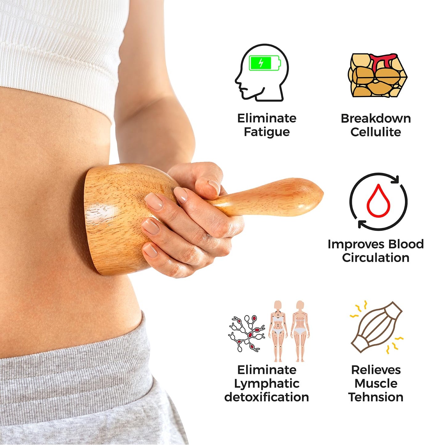 4 PCS Wood Therapy Massage Tools Set for Comfort, Body Sculpting, Lymphatic Drainage, and Muscle Pain Relief