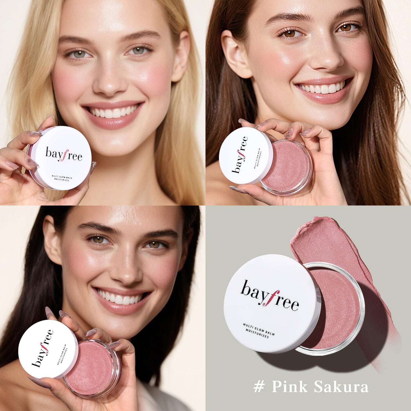 bayfree Multi Glow Balm, Cream Blush for Cheeks, Blush Balm Face Makeup, Radiant Finish, Hydrating, Creamy, Lightweight & Blendable Color, Face Makeup, 0.63 Oz