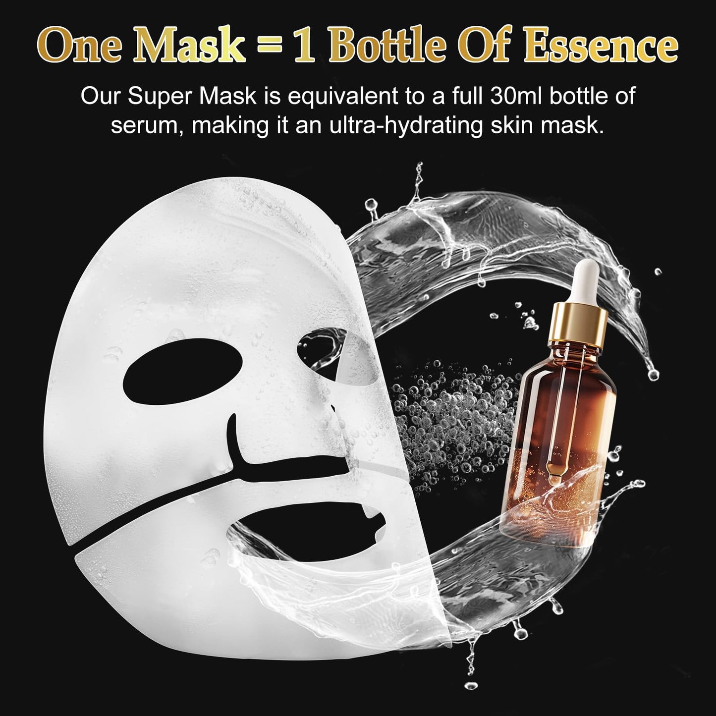 Advanced Snail Mucin Glass Glow Hydroge, Face Masks Skincare 6 EA, Collagen Face Mask, Snail Mucin Sheet Mask, Travel Essentials, Face Masks for Dry, Sensitive Skin, Korean Skin Care