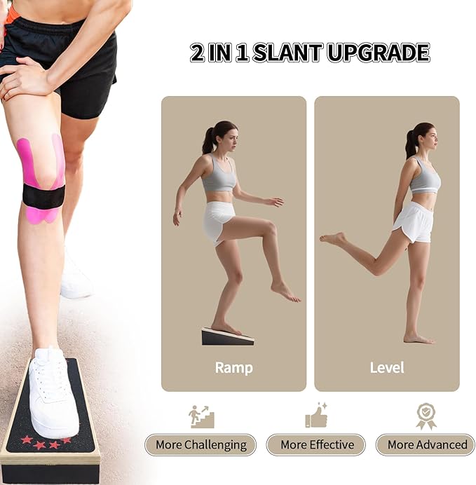 Balance Blocks 2-in-1 Slant Board – 2 Pcs for Ankle and Calf Stretching Physical Therapy, Portable Balance Trainer for Core Strength, Stability, and Athletic Performance