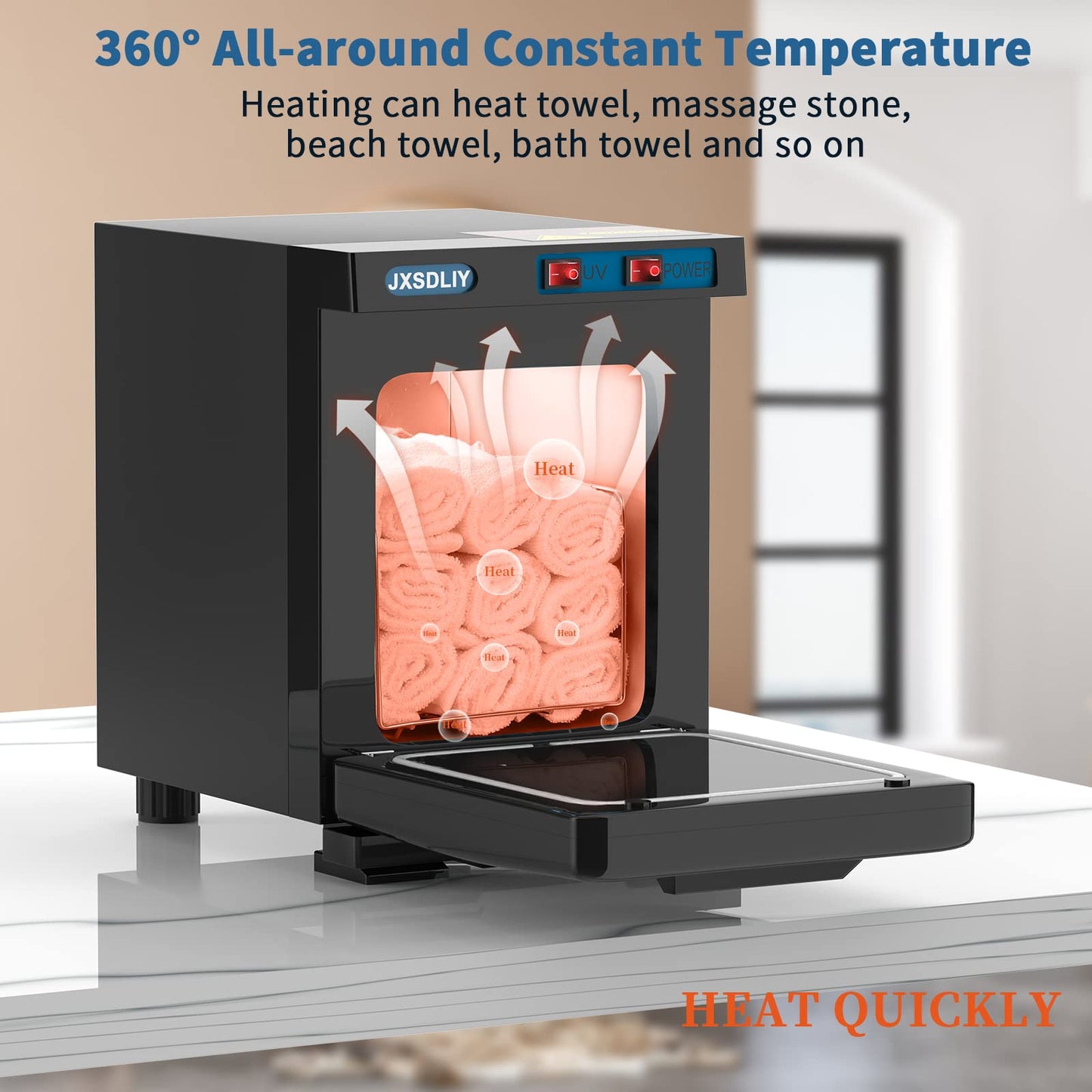 JXSDLIY Mini 5L Small Hot Towel Warmer for Spa Home Salon Esthetician 2-in-1 Personal Hot Towel Cabinet Spa Towel Warmer for Facials, Fast Heating Towel Heater Towel Steamer