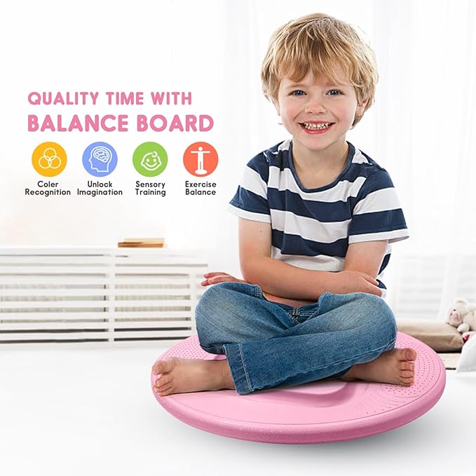 Kids Maze Balance Board - Wobble Trainer for Ski Surf Snowboard, Non-Slip Sensory Rocker Ages 3-12, Core Therapy & Skate Prep