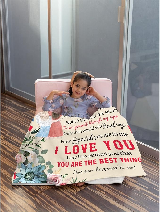 to My Sister Blanket Birthday Gift, Flower Sister Christmas Blanket Gift, Ultral Soft Cozy Warm Flannel Fleece to My Bestie Blanket Suit for Sofa, Couch, Bed, Travel, Sofa 120"x90" XL for Family