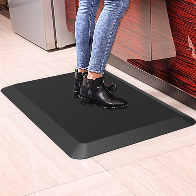 1" Extra Thick Anti Fatigue Floor Mat,Kitchen Mat, Standing Desk Mat – Comfort at Home, Office, Garage - Advanced PU Foam (Black, 30" L x 20" W)