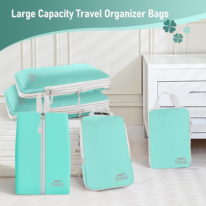 4-Piece Packing Cube Set - Lightweight Luggage Organizers for Travel, Vacation and Suitcases - Durable Accessories with Compression