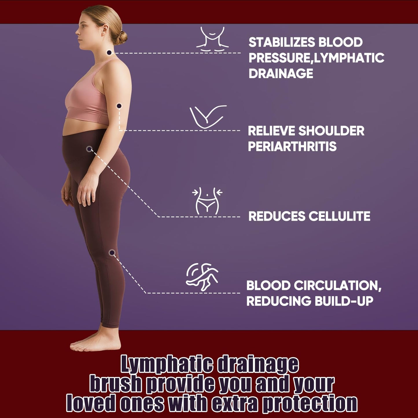 Canroom Lymphatic Brush Silicone Body Scrubber for Shower - Exfoliating Silicone Loofah with Zinc Infused and Stiff Massage Nodes，for Improving Skin Health and Reduces Acne-Black