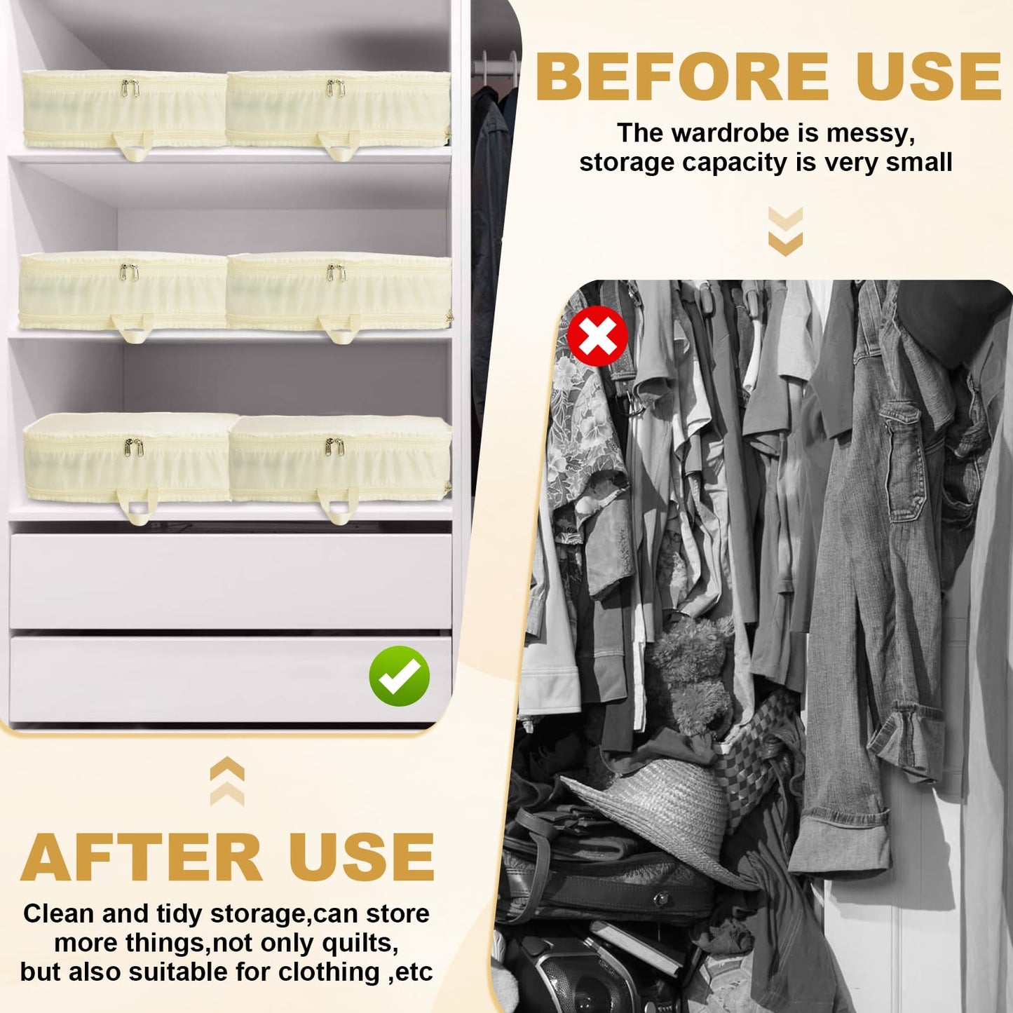 Extra Large Compression Packing Cubes for Travel Essentials, 2 Pack Expandable Travel Cubes for Packing Bags Suitcase Organizer, Beige