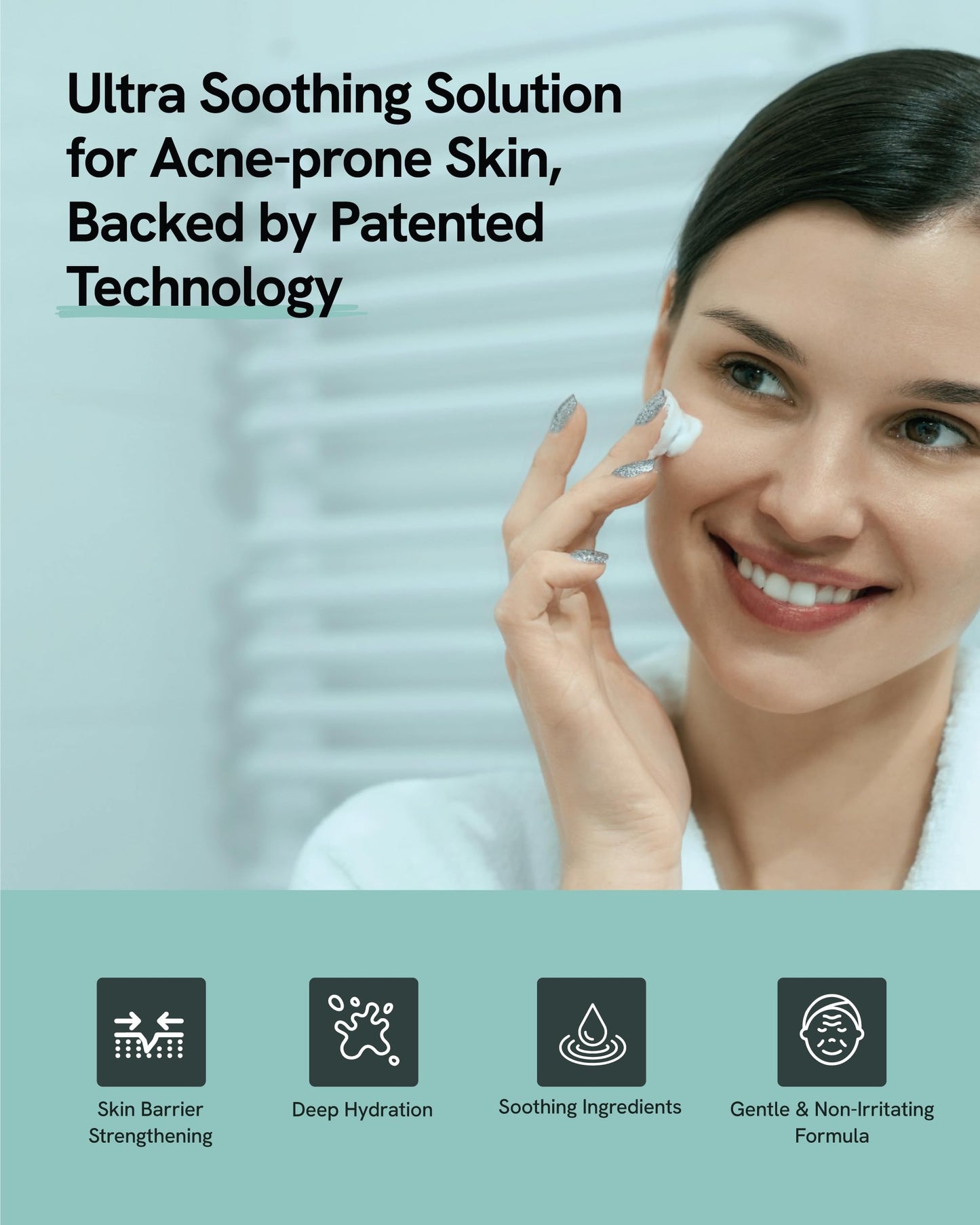 bye od-td Hydra Calming Cream (3.3fl oz) - Gentle Formula, Long Lasting Deep Hydration & Moisturizing Gel for Dry Skin, Barrier Repair, Korean Skin Care. Panthenol, CICA