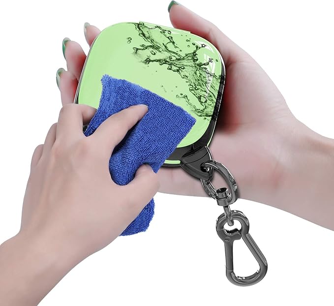 Compatible Powerbeats Pro Case Cover, Full Protective Shockproof Anti-Slip Silicone Case for Beats Powerbeats Pro (Black Edge+Matcha Green)