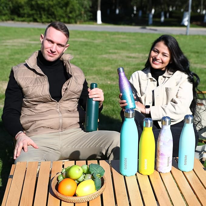 BJPKPK 25oz Insulated Water Bottles Stainless Steel Sports Water Bottles Keep Cold for 24 Hours and Hot for 12 Hours,Marble Ocean