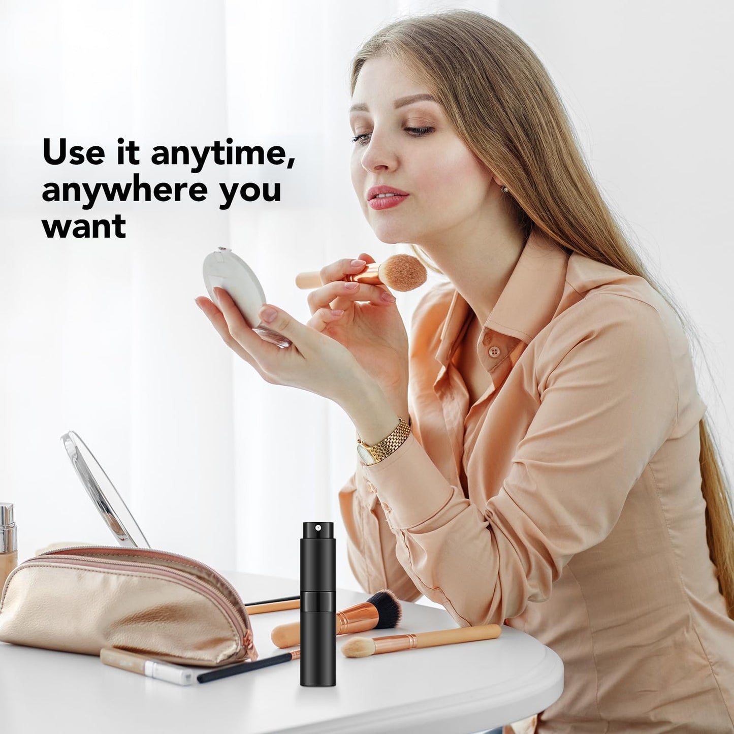 Laimiod 5PCS Perfume Atomizer Travel, Refillable Cologne Containers, Dispenser Spray Empty Bottle for Liquid Dispenser (5 Colors)