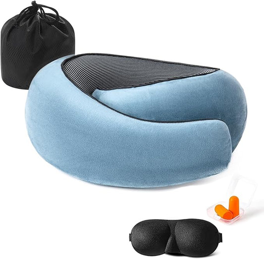 Travel Pillow Memory Foam Neck Pillow Support Pillow,Luxury Compact & Lightweight Quick Pack for Camping,Offices,Sleeping Rest Cushion,Portable Plane Accessories