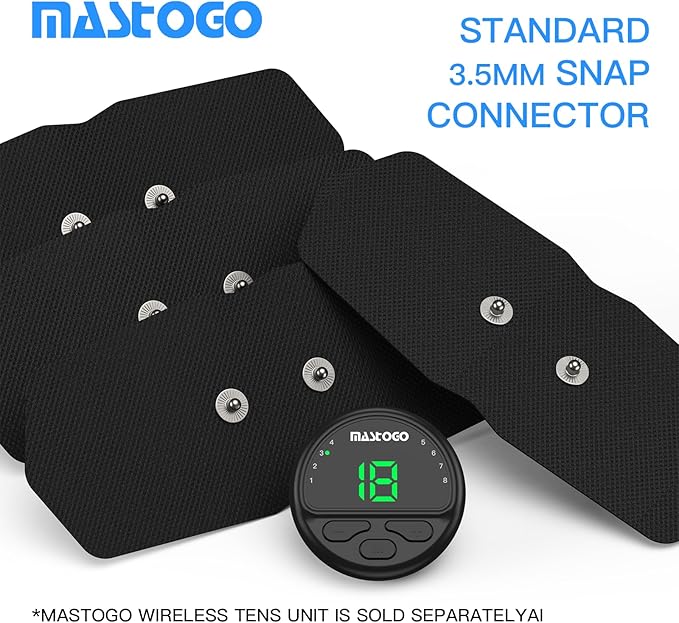 4.96 in x 2.55 in Tens Unit Electrode Pads - Standard 3.5mm Snap-in Connector Tens Unit Replacement Pads - Tens Unit Pads 4 Pack (Please Confirm The Electrode Pads Size Before Purchasing)