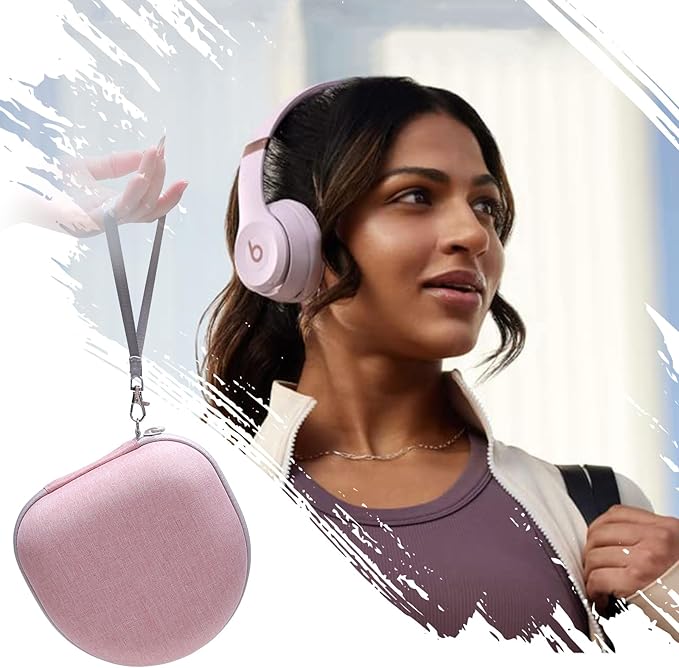 Kids Headphone Case Compatible with iClever BTH12 / HS19 / BTH26 / JBL JR320BT / JoySpark-T5 / Candy Bila BH03 / EarFun/IMYB/MIDOLA MD-B01 / noot Products Foldable Kids Headphones, Pink (Case Only)