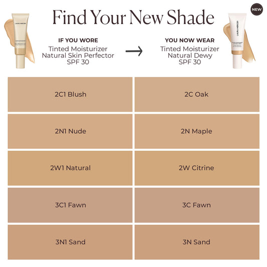 Laura Mercier Tinted Moisturizer Natural Dewy with SPF 30, 24HR+ Hydration & Longwear, Sheer to Light, Buildable Coverage, Dewy Finish, Improve Skin Tone and Texture, Skin Tint, 2N Maple Mini Size