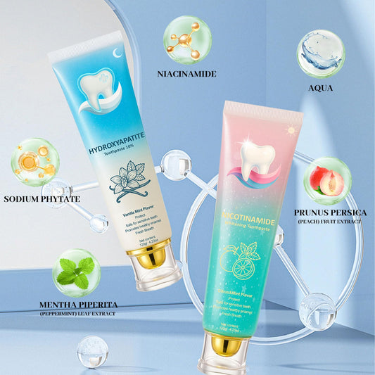 Hydroxyapatite Toothpaste 10% + Niacinamide Whitening Toothpaste - Enamel Repair & Sensitivity Relief, Nano Hydroxyapatite, Fluoride-Free for Gum Care & Fresh Breath, Teeth Whitening