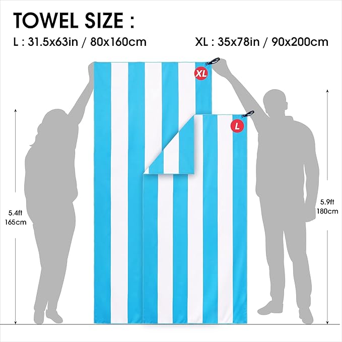 4Monster Microfiber Beach Towel Quick Dry,Super Absorbent Lightweight Travel Towel for Swimmers, Sand Free Camping Towel, Beach Towels for Pool,Swim,Water Sports,Yoga