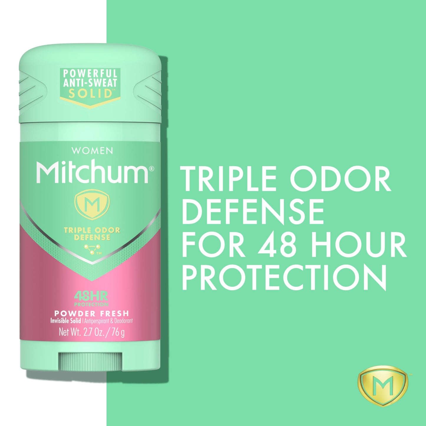 Women's Deodorant by Mitchum, Solid Antiperspirant Deodorant Stick, Powder Fresh, 2.7 Oz (Pack of 1)