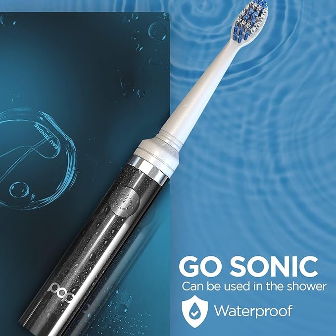 3-Pack Pop Sonic Electric Toothbrush (Rose + Navy Blue + Black) - Travel Toothbrushes w/AAA Battery | Kids Electric Toothbrushes with 2 Speed & 15,000-30,000 Strokes/Minute, Dupont Nylon Bristles