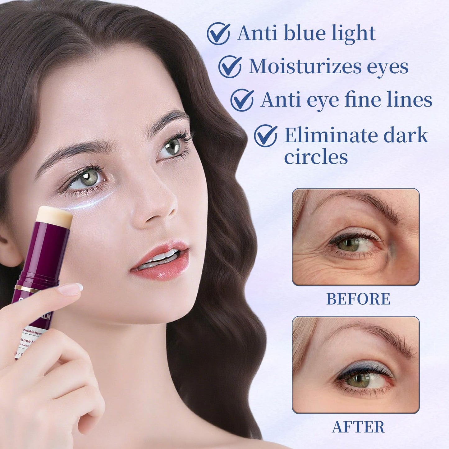 2Pcs Cemenrete Calcium Multi Balm, Calcium Volume Multi Balm, Wrinkle Core Stick, Korean Collagen Moisturing Stick, Anti-aging, Hydrating, Firming Skin, Suitable for Eyes, Neck, Face