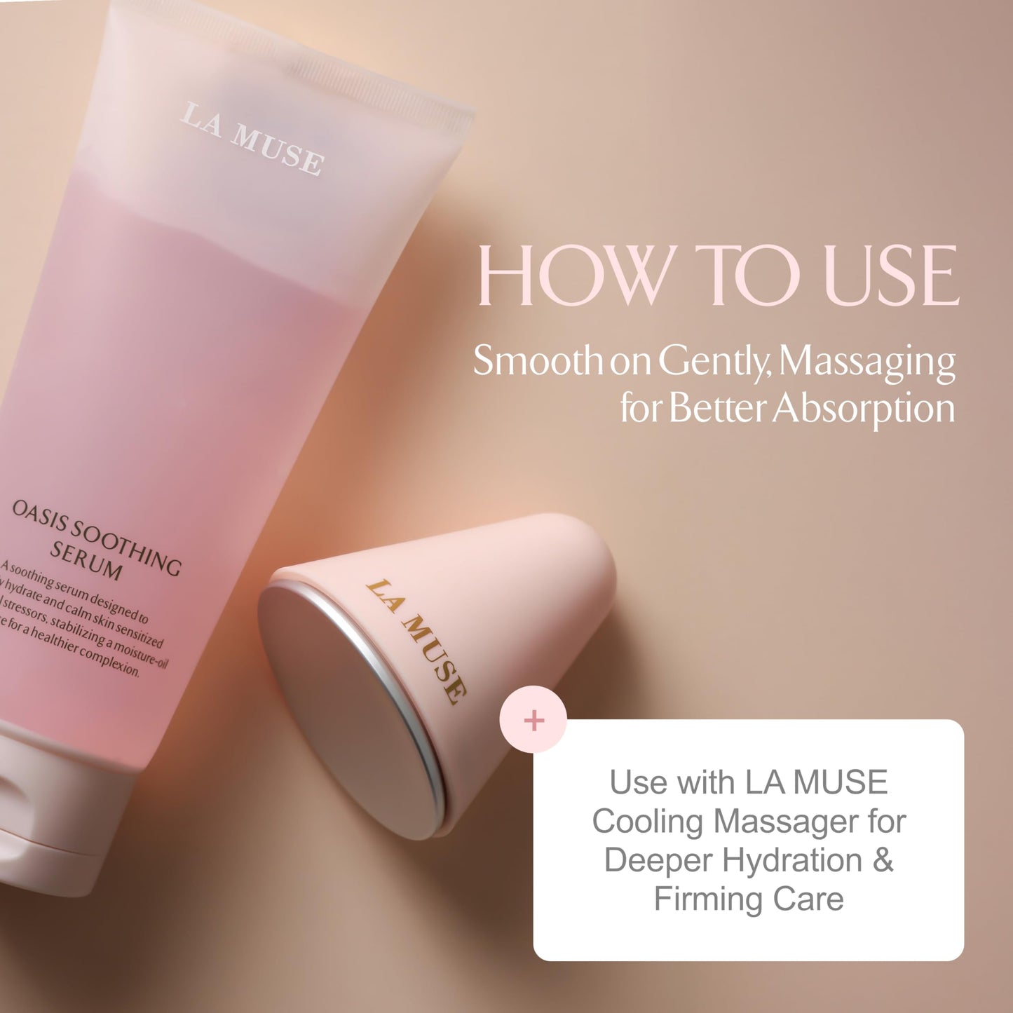 LA MUSE Oasis Soothing Serum(Pouch / 2.71 fl oz) | Gel Moisturizer for Face, Instant Soothing with Cica | Hydrolyzed Collagen, Hydro Boost for Deep Hydration & Radiance | Non-Sticky & Fast-Absorbing