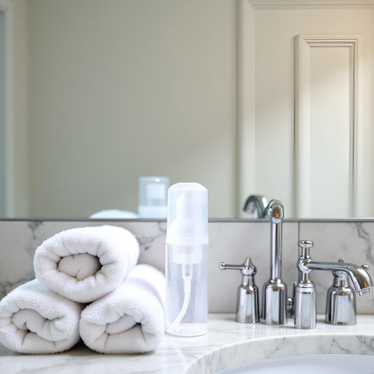 Clear Plastic Foam Pump Bottle Set,30/40/50/60ml Portable Travel Mini Cosmetic Dispenser Shampoo Cleanser Empty Bottle,Refillable Containers (60ml)