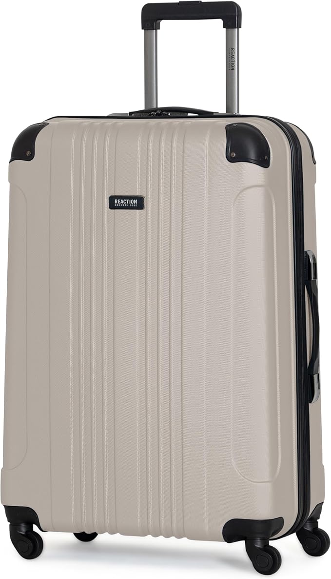 Kenneth Cole REACTION Bounds Lightweight Hardshell 4-Wheel Spinner Luggage, Mushroom, 28-Inch Checked