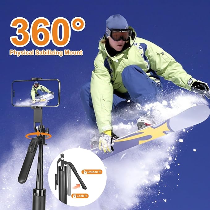 70inch Selfie Stick Phone Tripod with Rechargeable Remote,Portable Extendable 3 in 1 Cell Phone Tripod Stand for Video Recording,Travel Selfie Stick for iPhone and Android