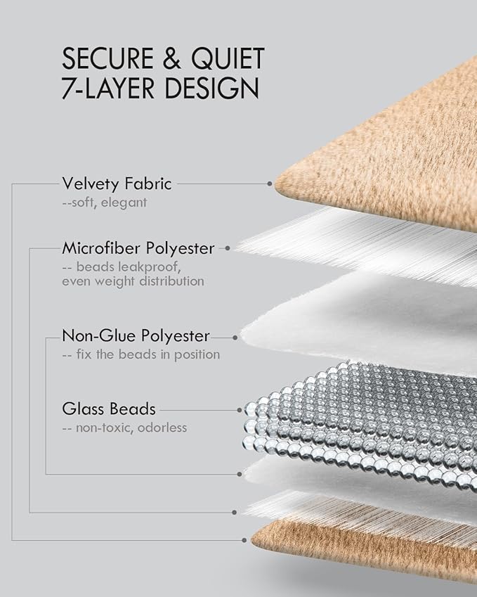 Kaisa Weighted Lap Blanket 5 lbs 23" x 29", Cozy Luxury Crystal Velvet Small Weighted Blanket for Adults, Portable Travel Weighted Blanket for Relaxation, All-Season Blanket, Machine Washable, Khaki